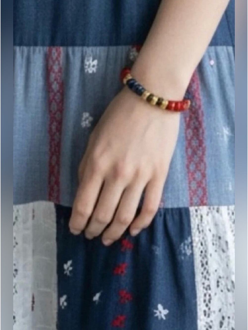 NWT Tuckernuck Claret Beaded Bradley Bracelet in Nautical - Picture 5 of 8
